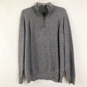 J. Crew Men’s Grey XL Quarter-Zip Pullover Sweater